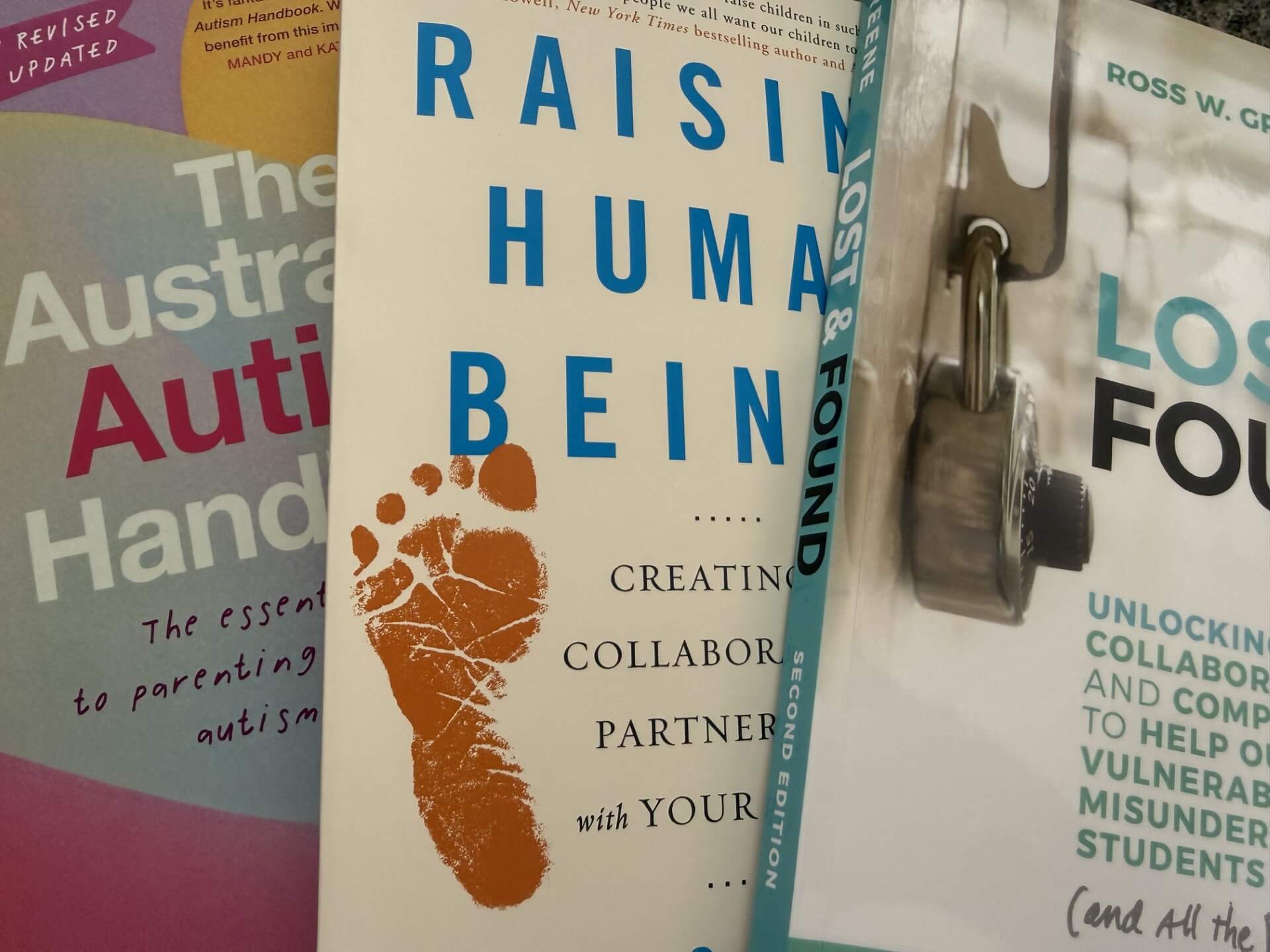 Photo of several books that were recently added to the SWAN resource library.